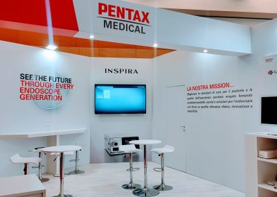 Sstand del nostro cliente Pentax Medical, realizzato con il supporto di Key Comunicazione al 29° Congresso Nazionale delle Malattie Digestive FISMAD a Roma,